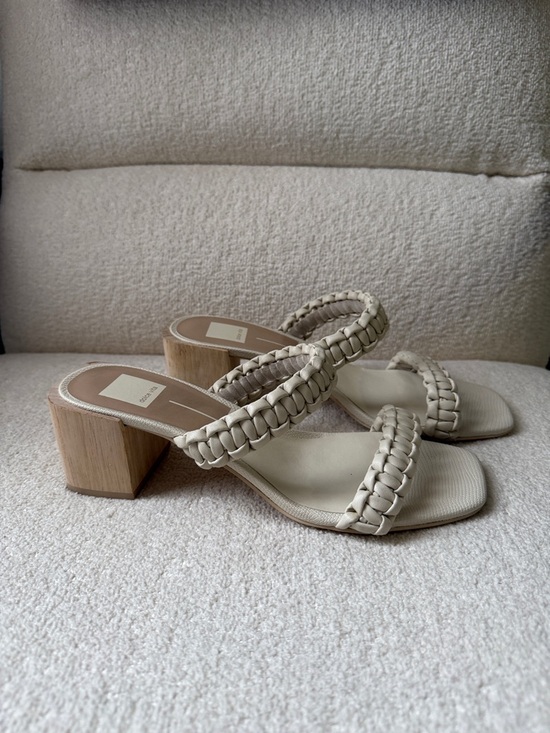 Dolce Vita Shoes - Dolce Vita Braided Double-Strap Block Heel Sandals in Cream